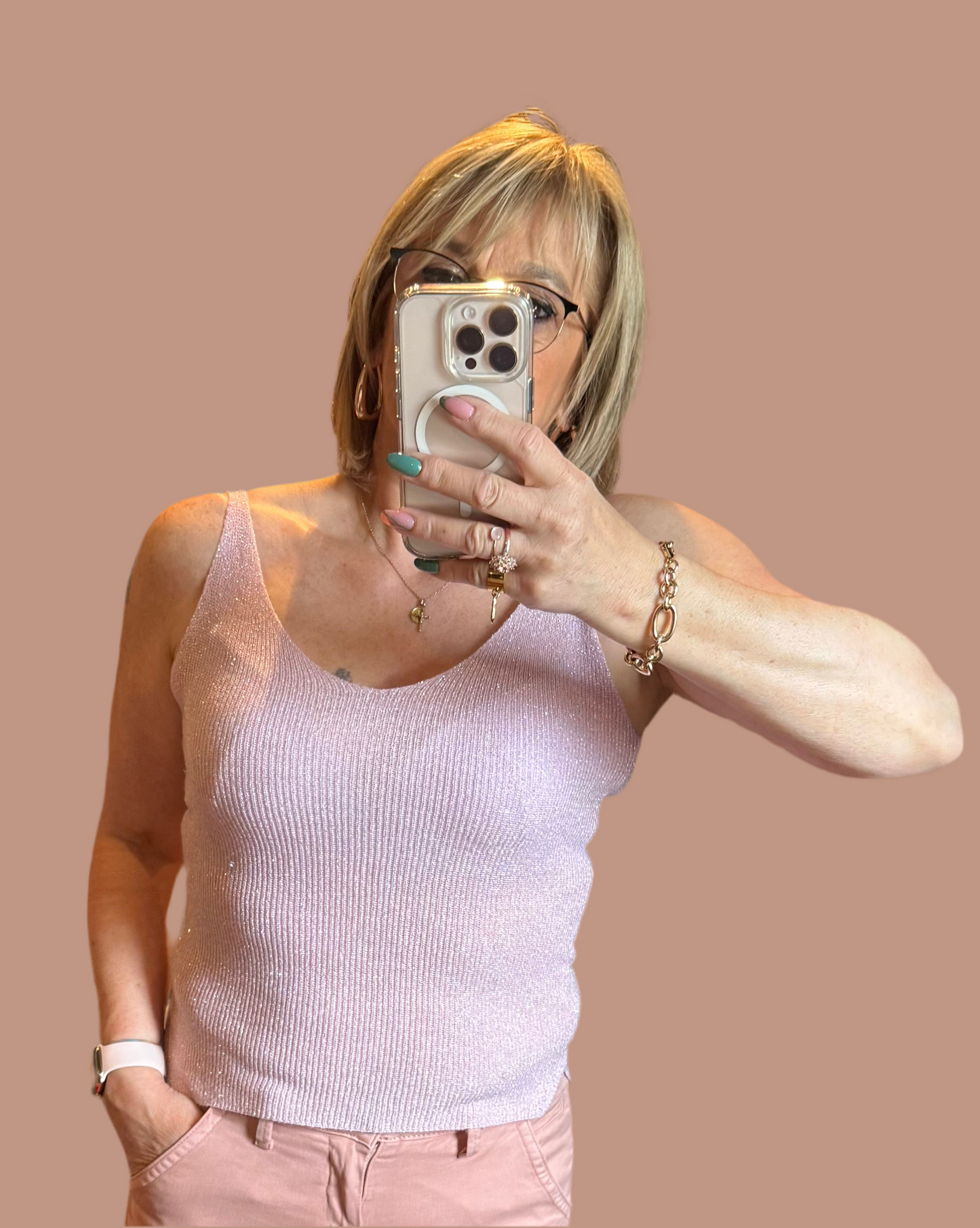 Top débardeur pailleté