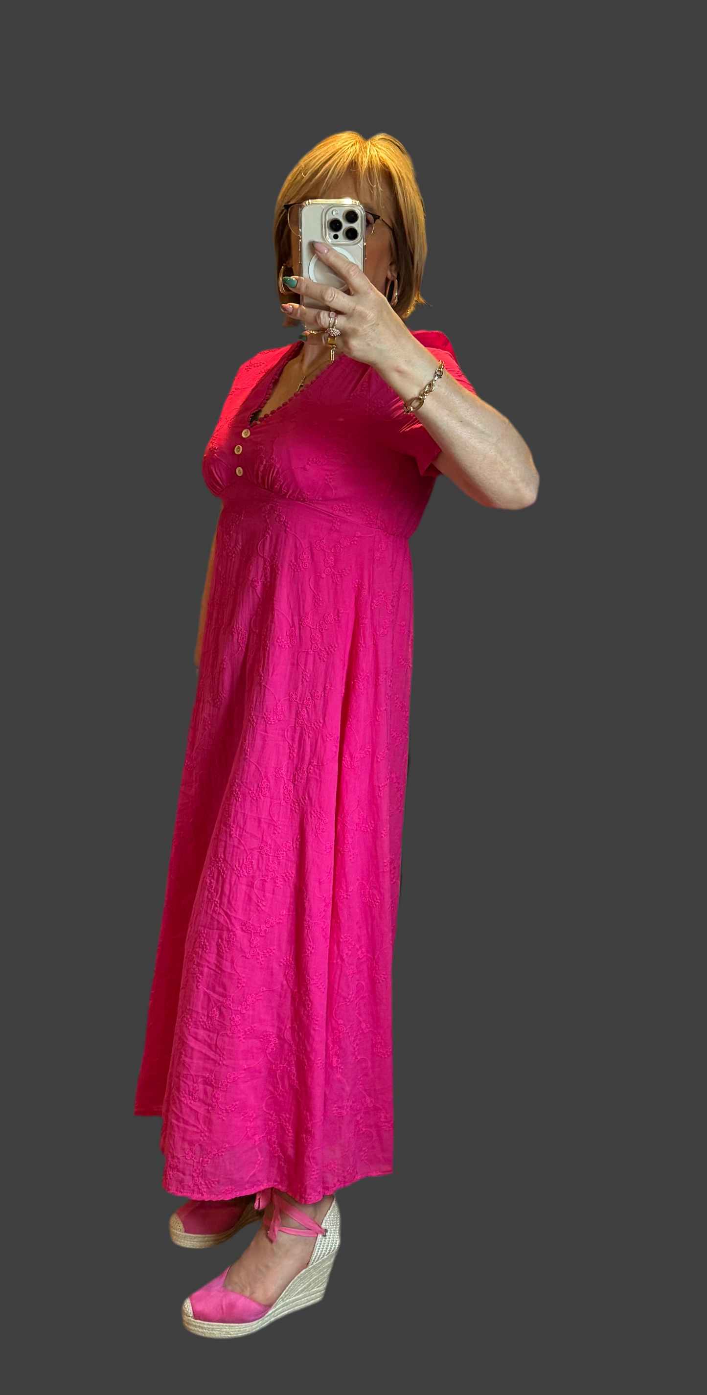 Robe longue fuchsia