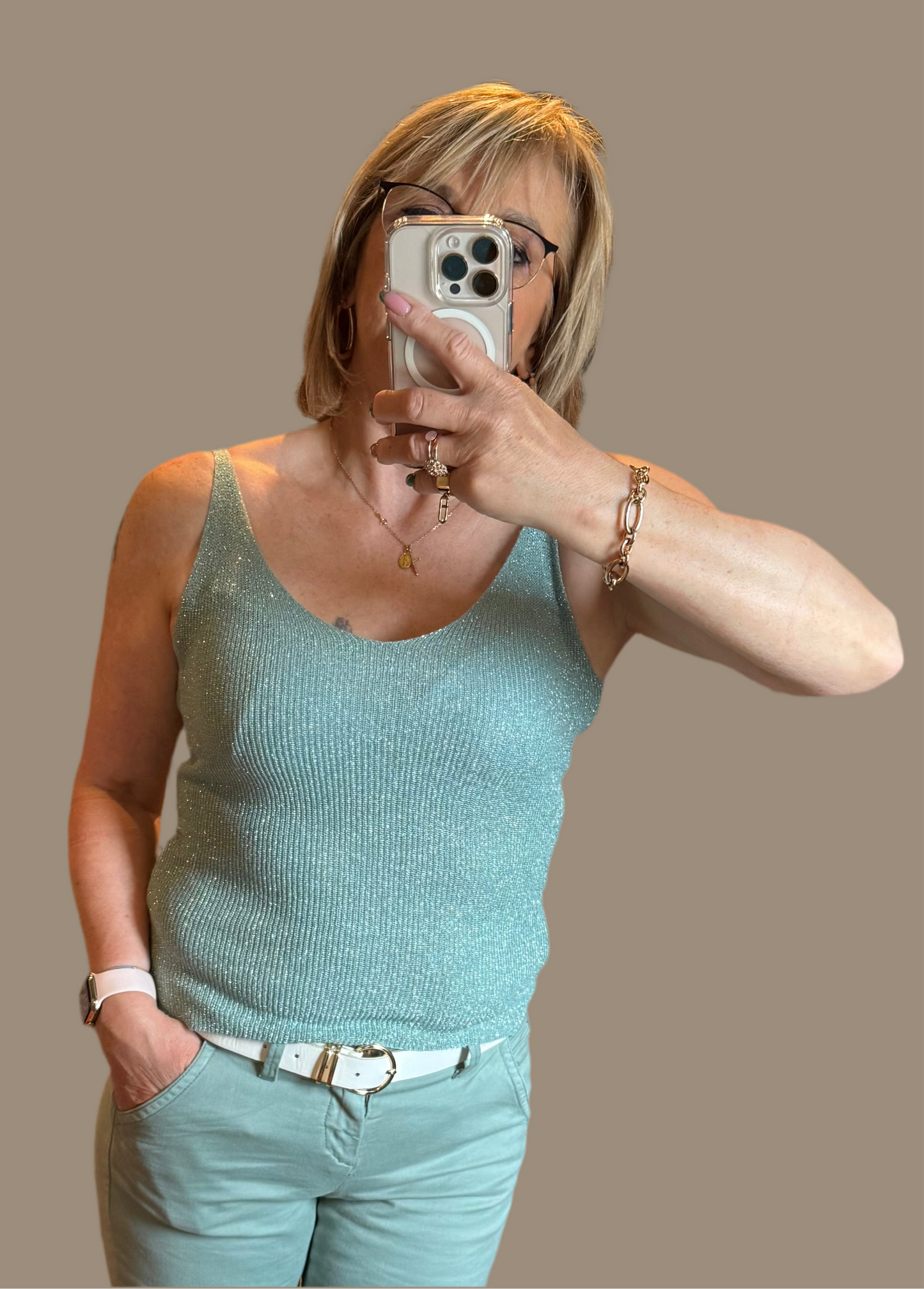 Top débardeur pailleté