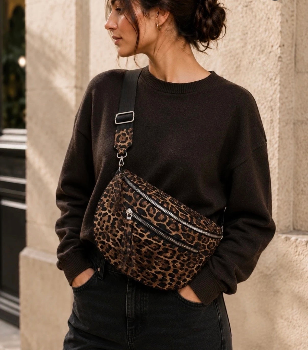 Sac banane léopard