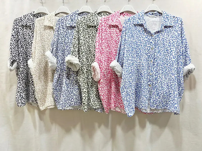 Chemise léopard gaze de coton
