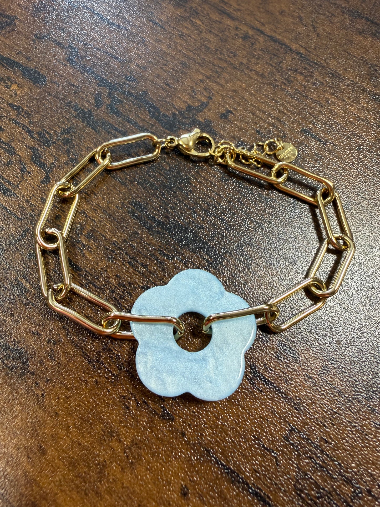 Bracelet fleur bleue