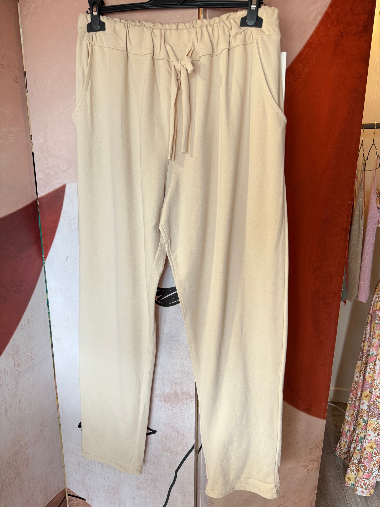Pantalon grande taille beige