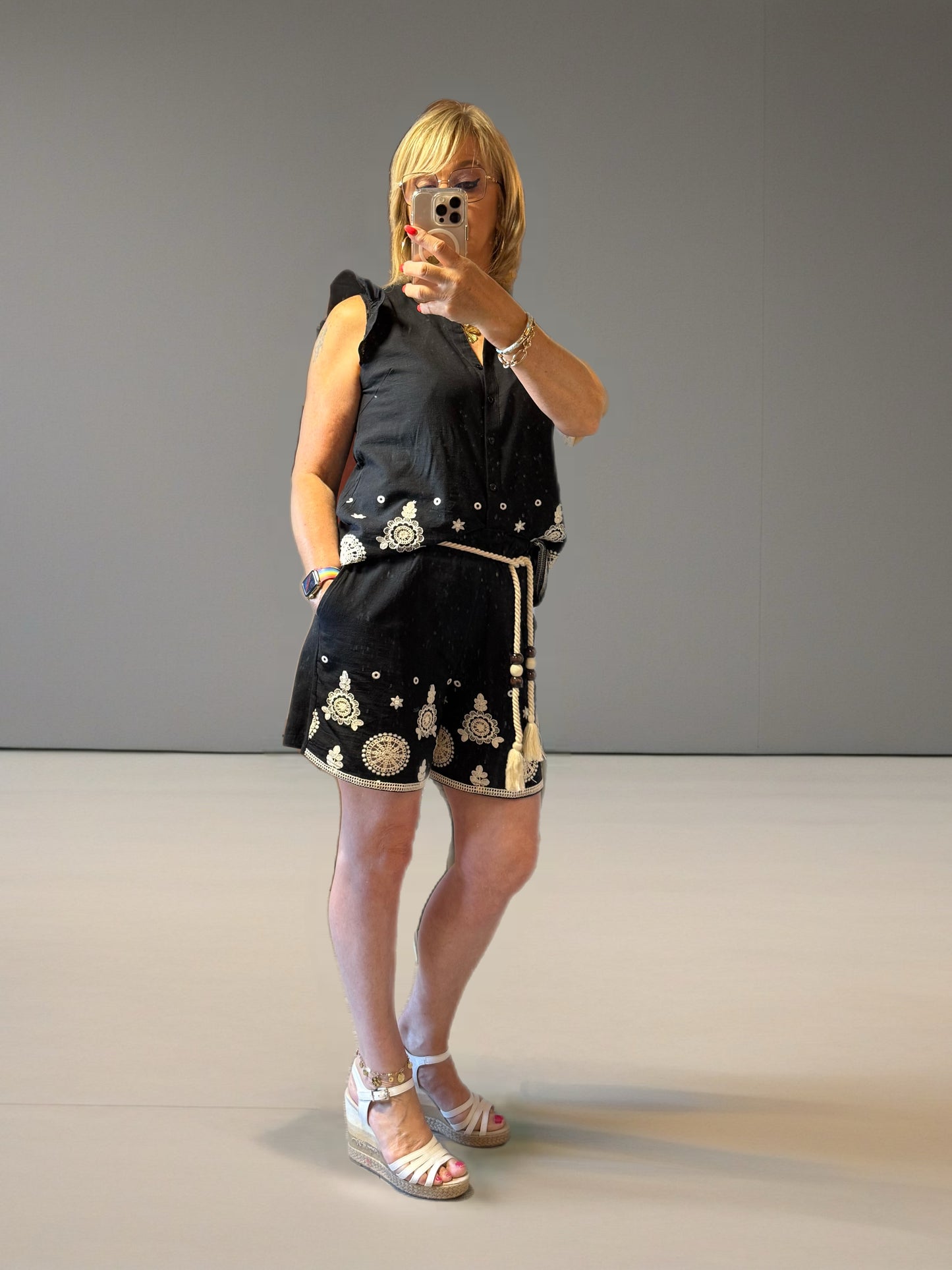 Chemise bohème noir et blanc