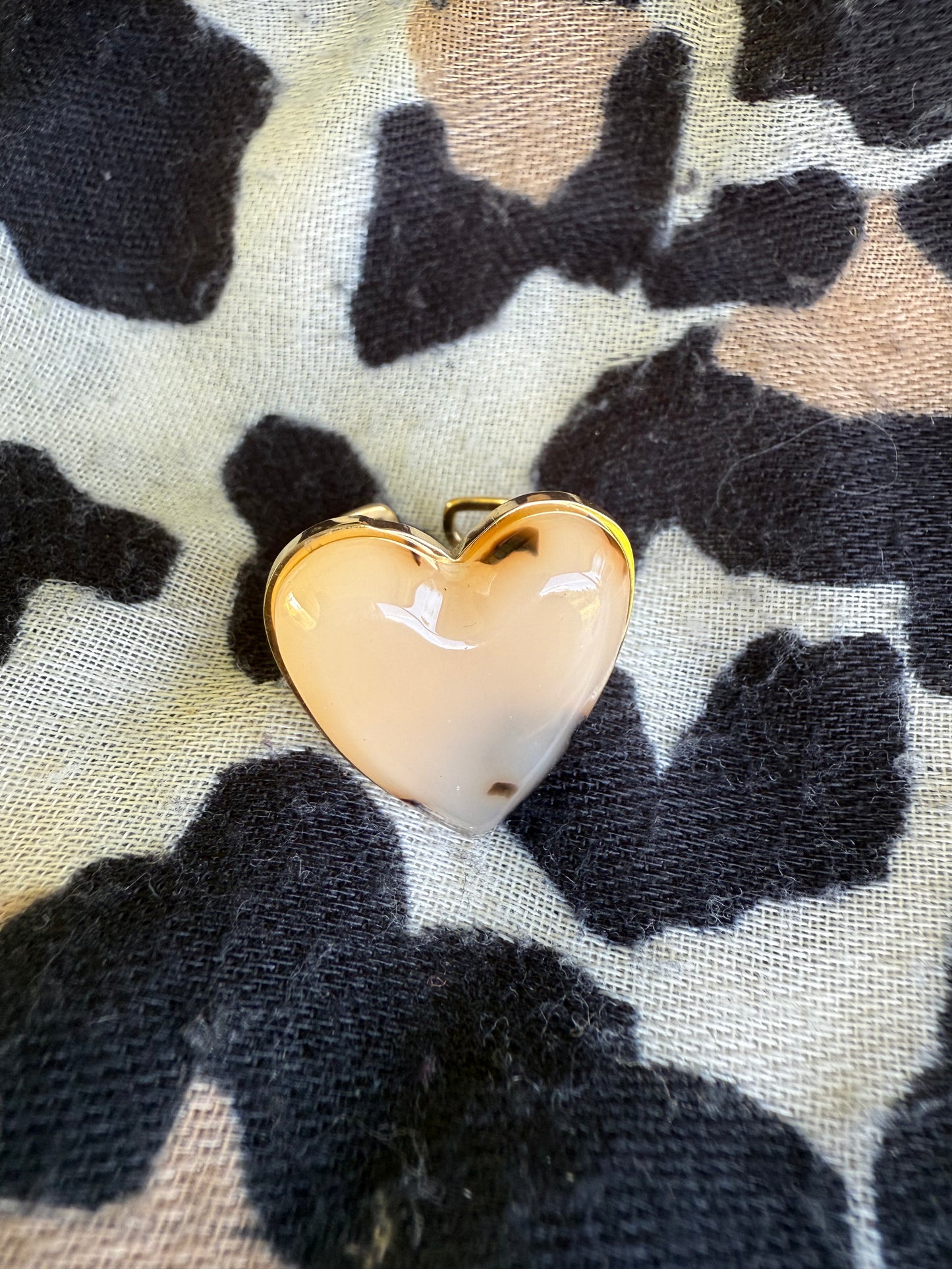 Bague cœur léopard