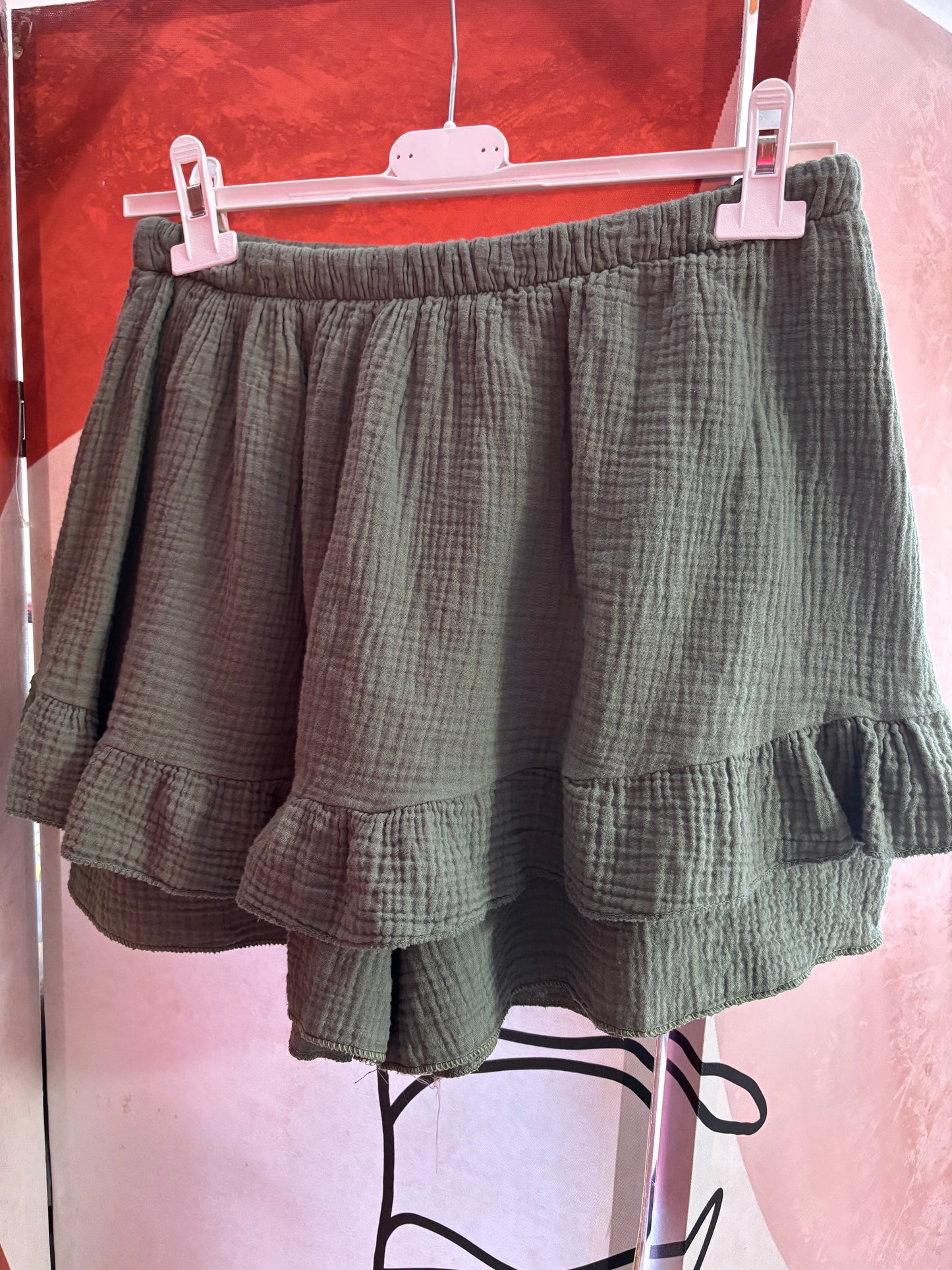 JUPE SHORT GAZE DE COTON