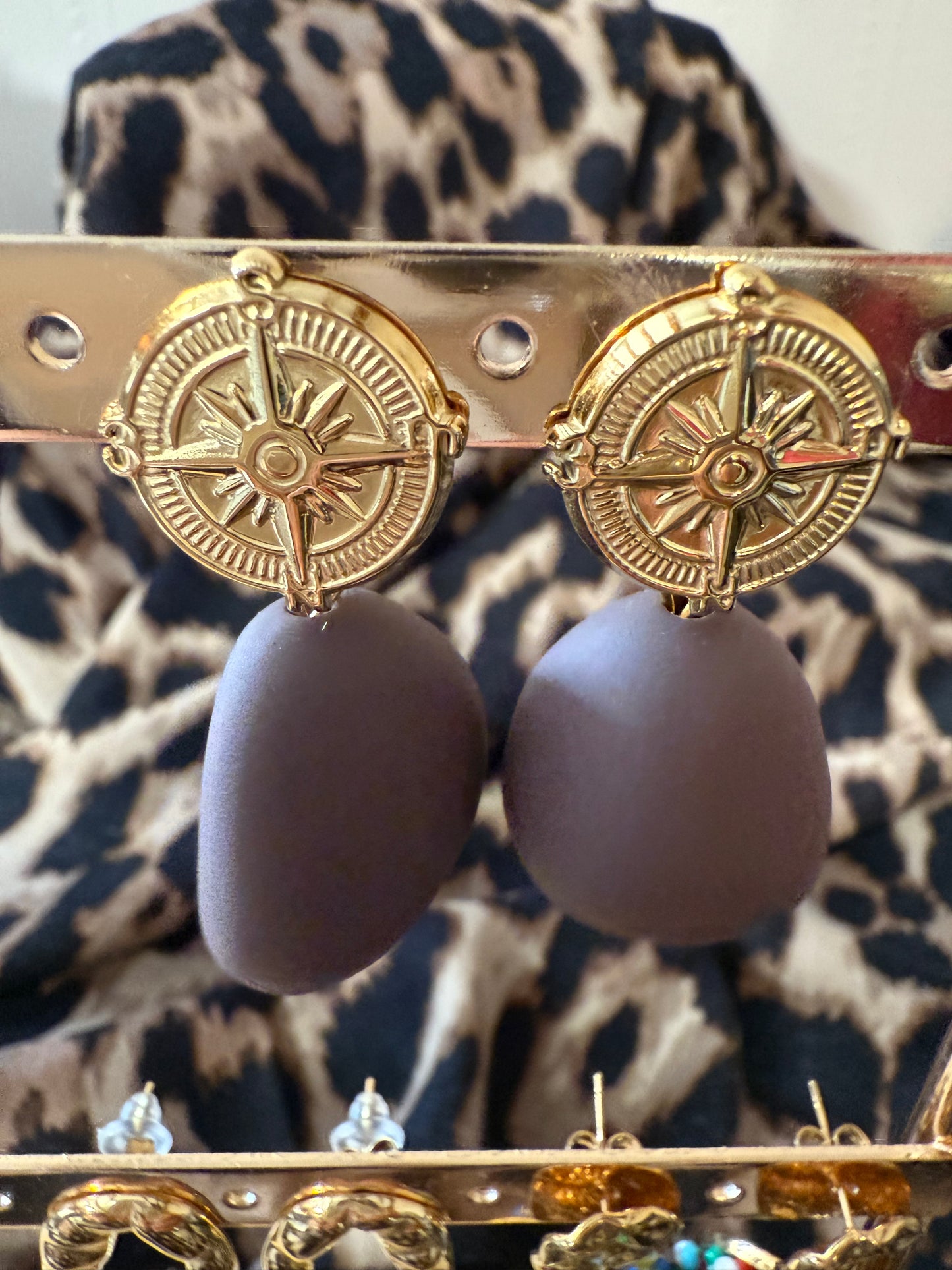 Boucles d'oreilles marron