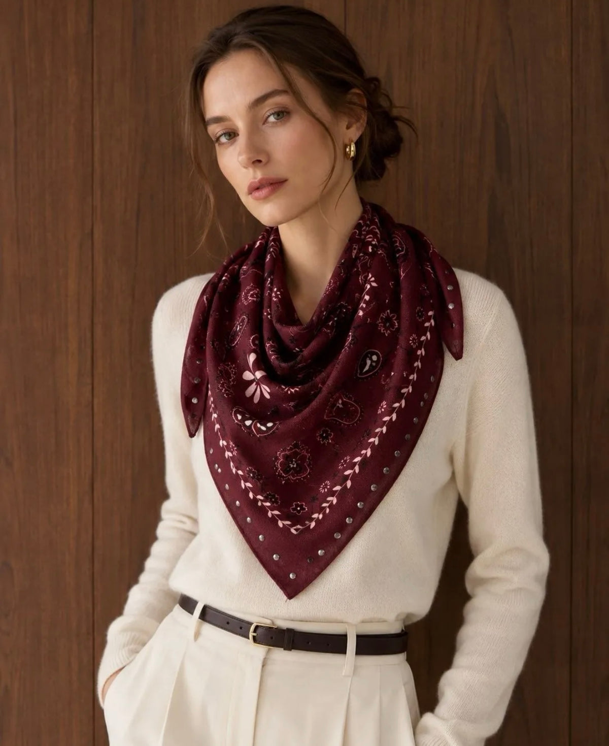 Foulard bandana clouté