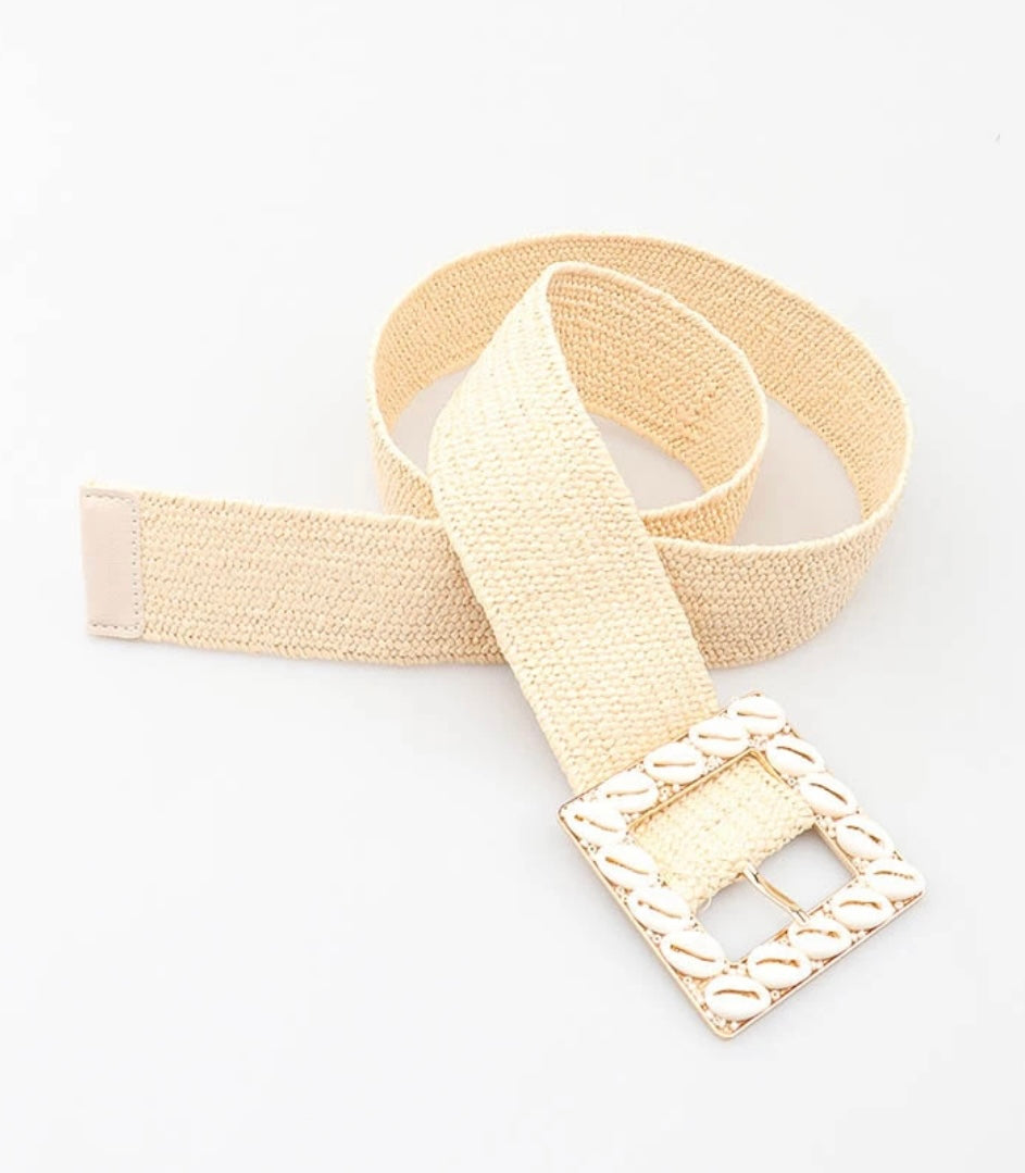 Ceinture coquillages carrée
