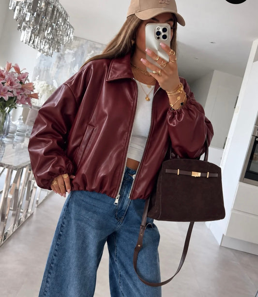 Blouson bomber bordeaux