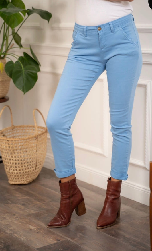 Pantalon chino bleu