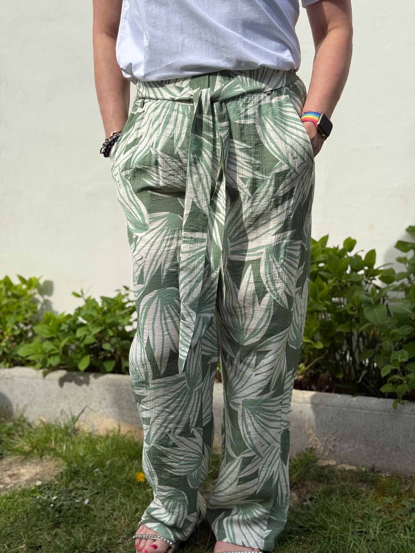 Pantalon fluide vert