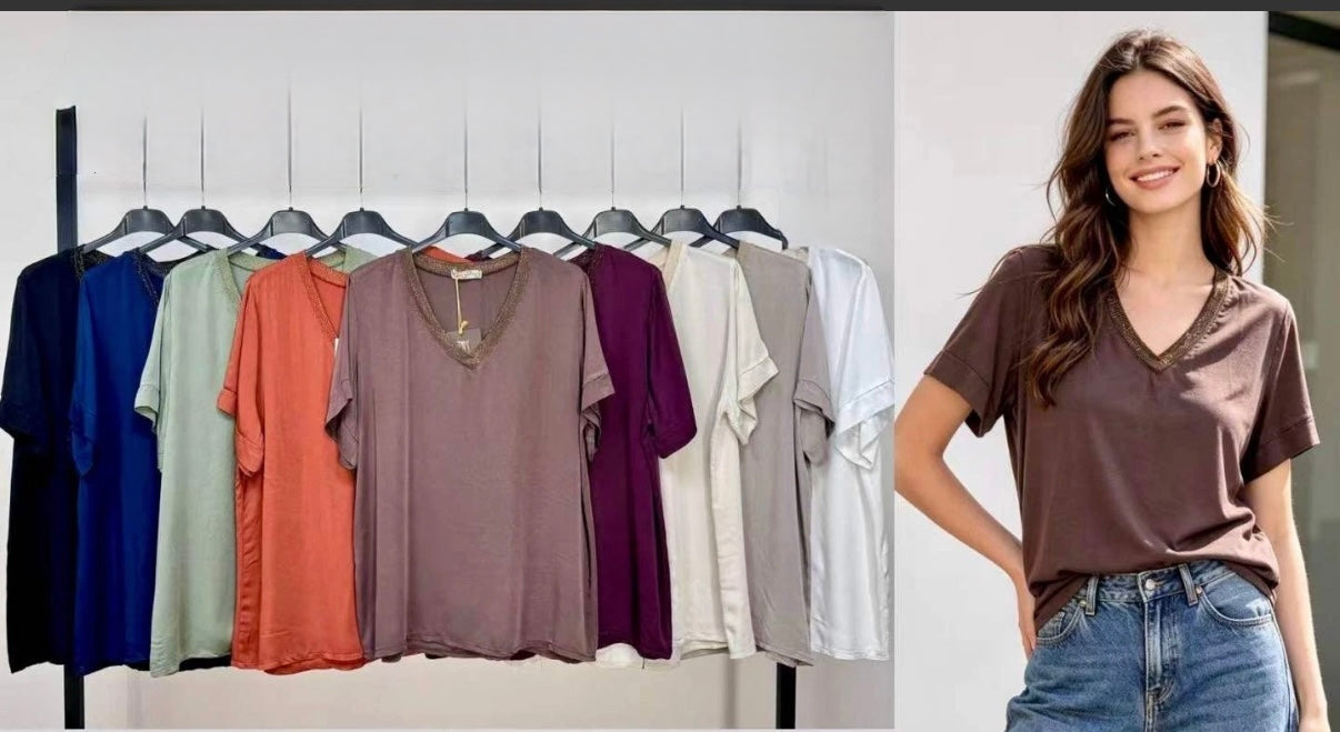 Ti-shirt col brillant