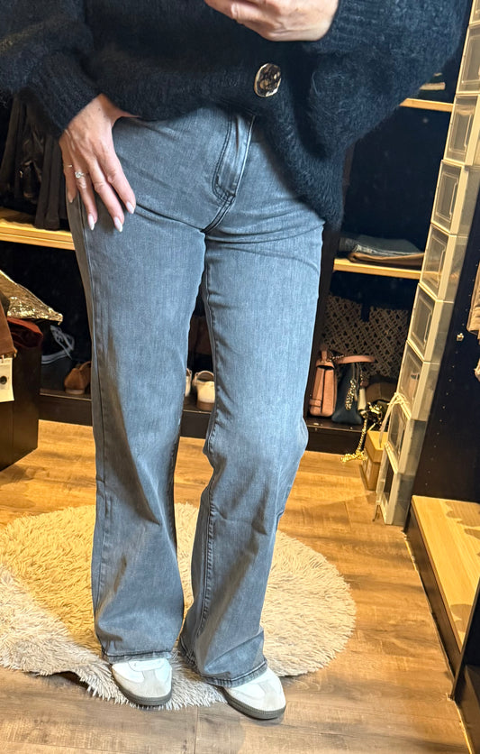 Jeans flare gris