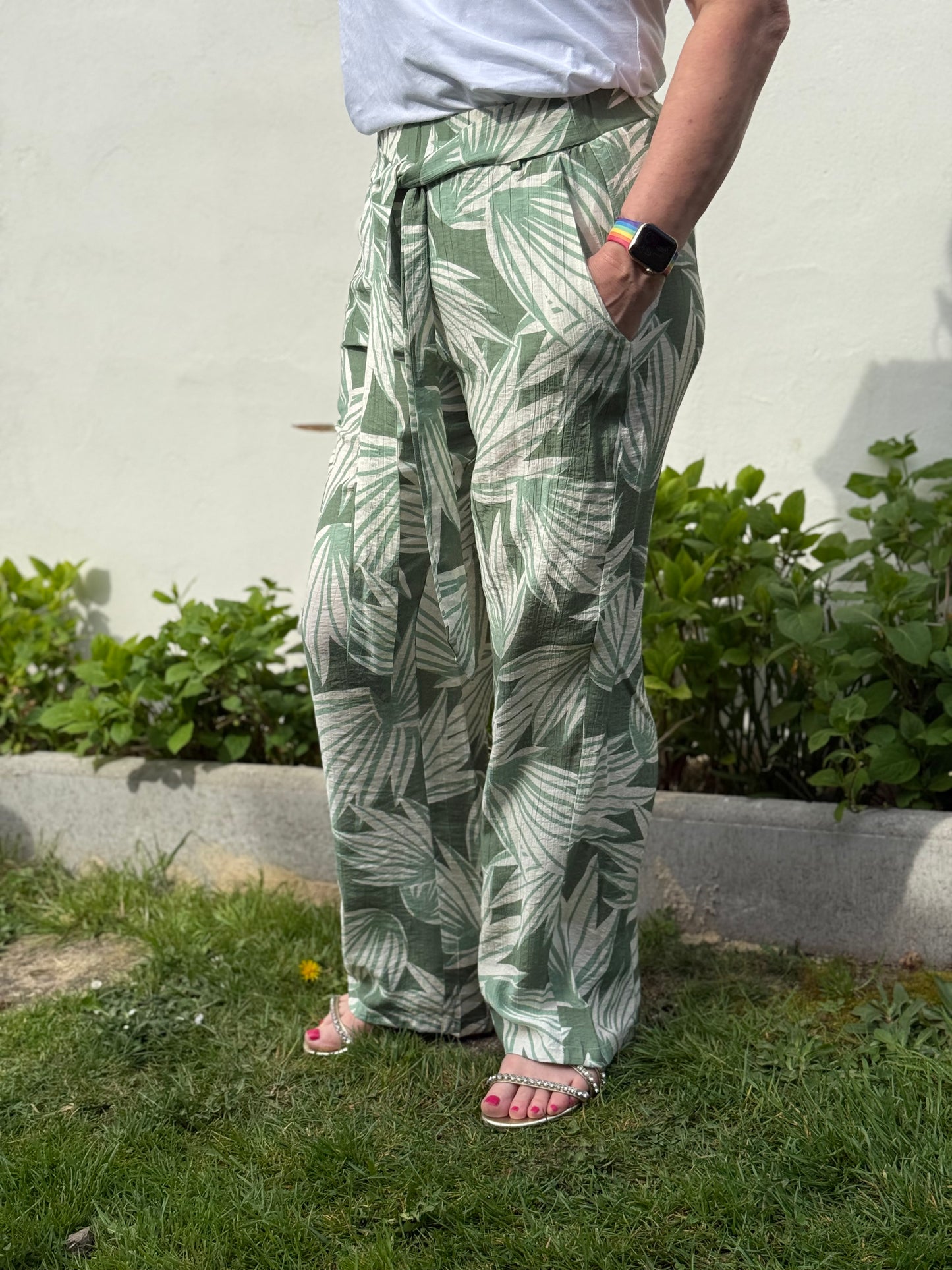 Pantalon fluide vert