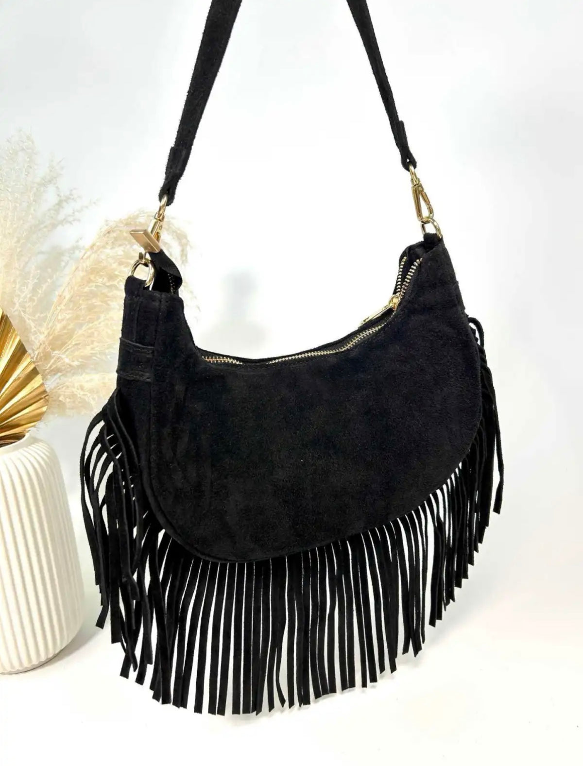 Sac cuir franges