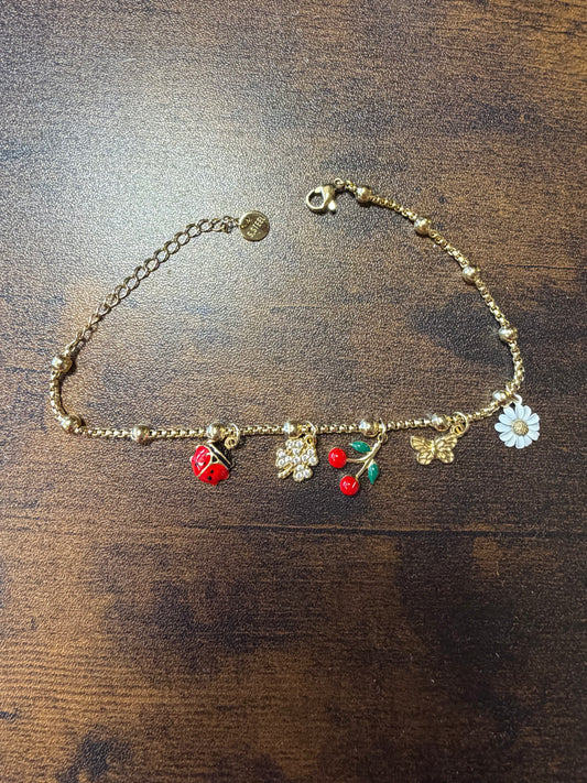 Chaîne de cheville coccinelle