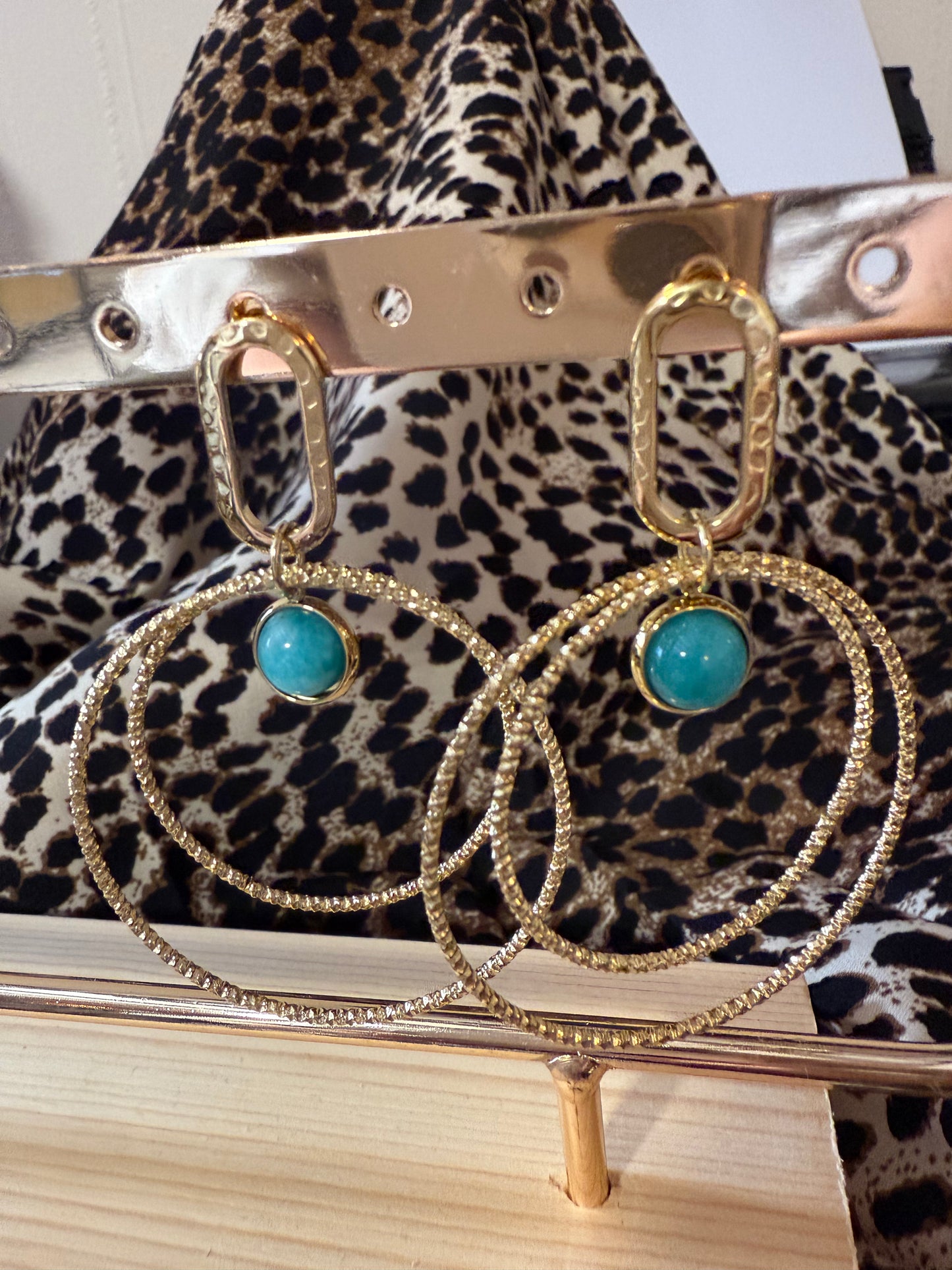 Boucles d’oreilles anneaux bleus