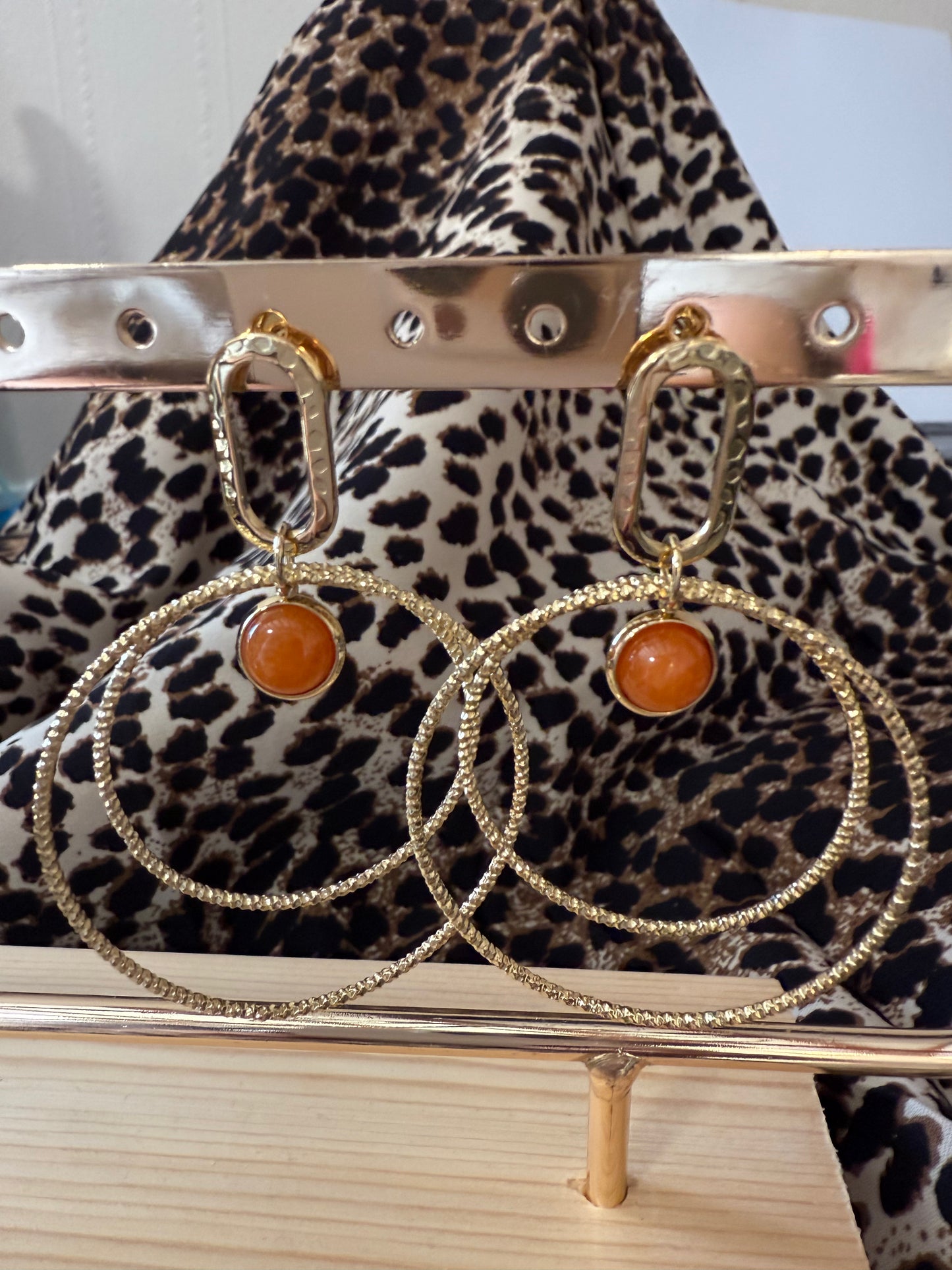 Boucles d’oreilles anneaux orange