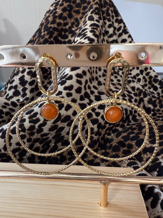 Boucles d’oreilles anneaux orange
