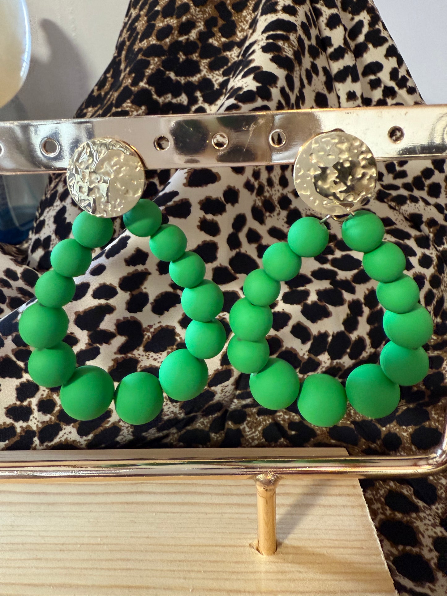 Boucles d’oreilles perles vertes