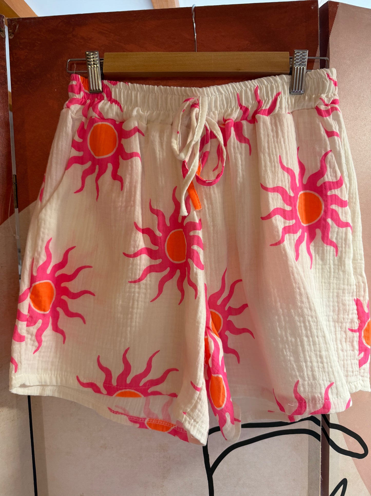 Short gaze de coton soleil