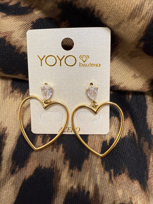 Boucles d’oreilles cœur et brillant