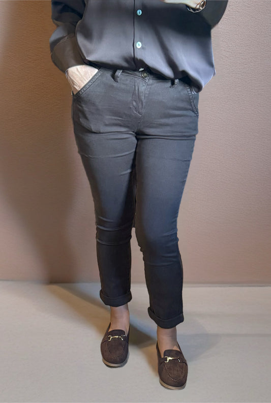 Pantalon chino chocolat