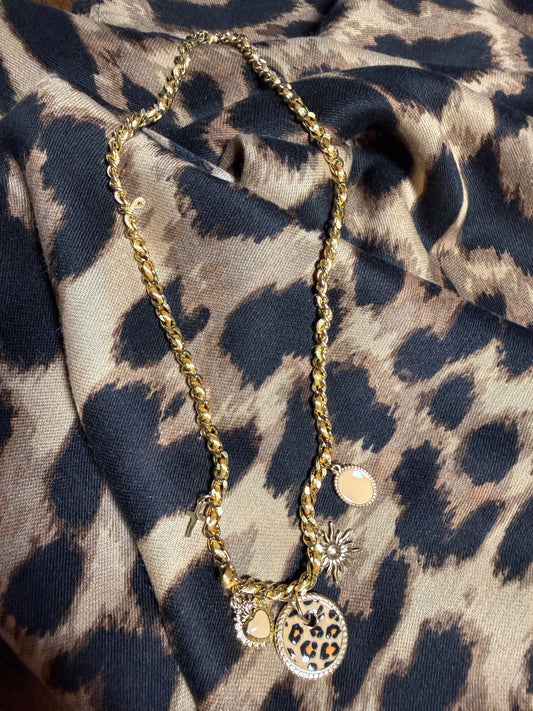 Collier rond léopard