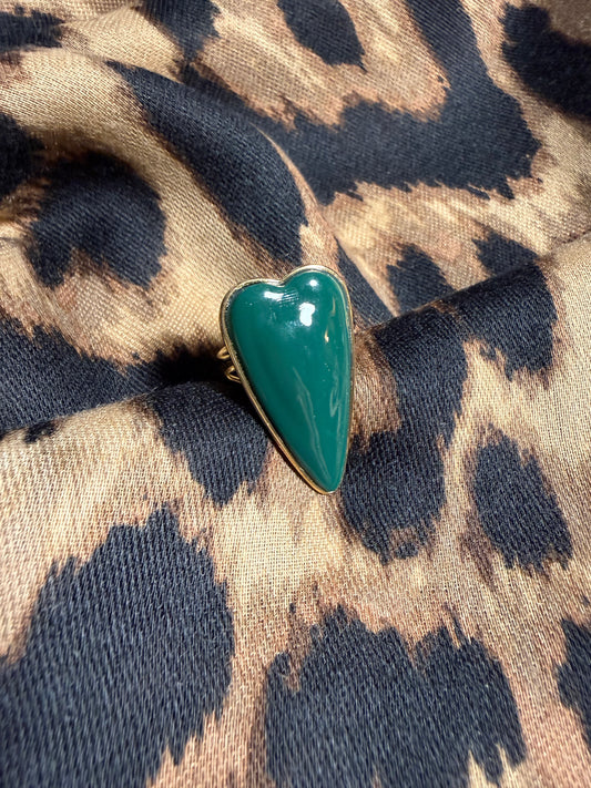 Bague cœur émeraude