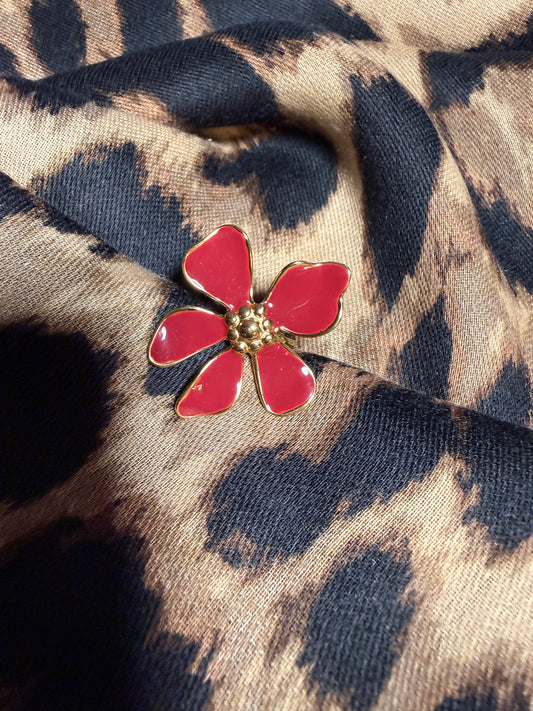 Bague fleur bordeaux