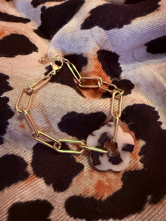 Bracelet fleur léopard
