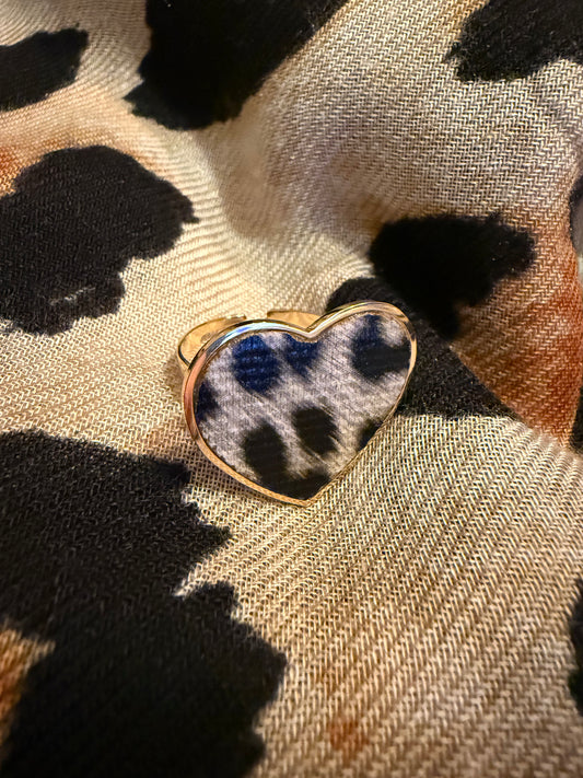 Bague coeur léopard