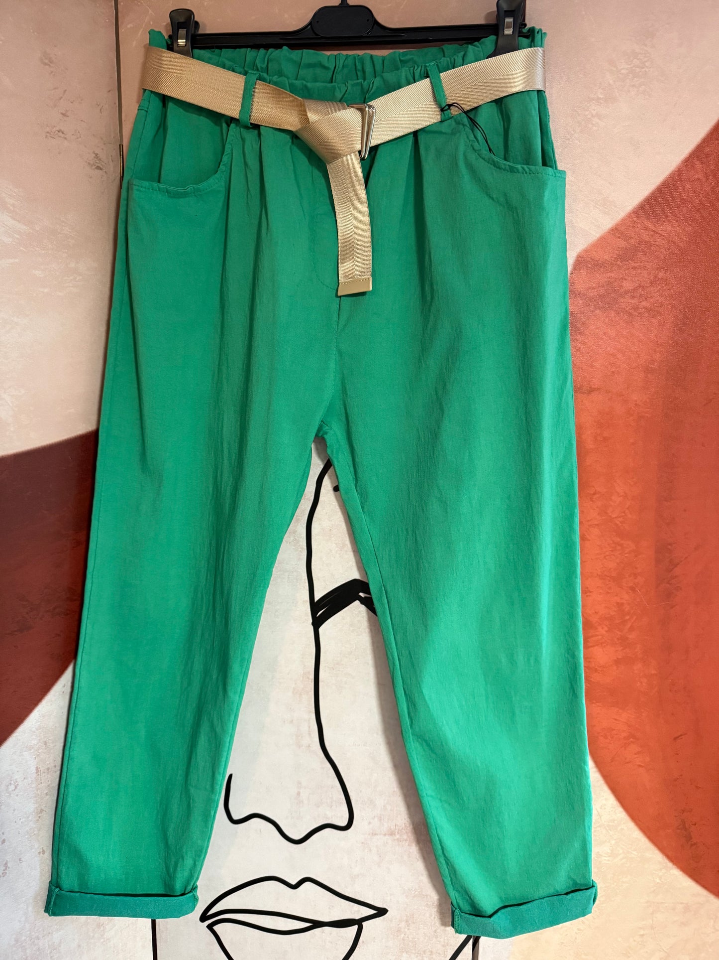 Pantalon grande taille vert