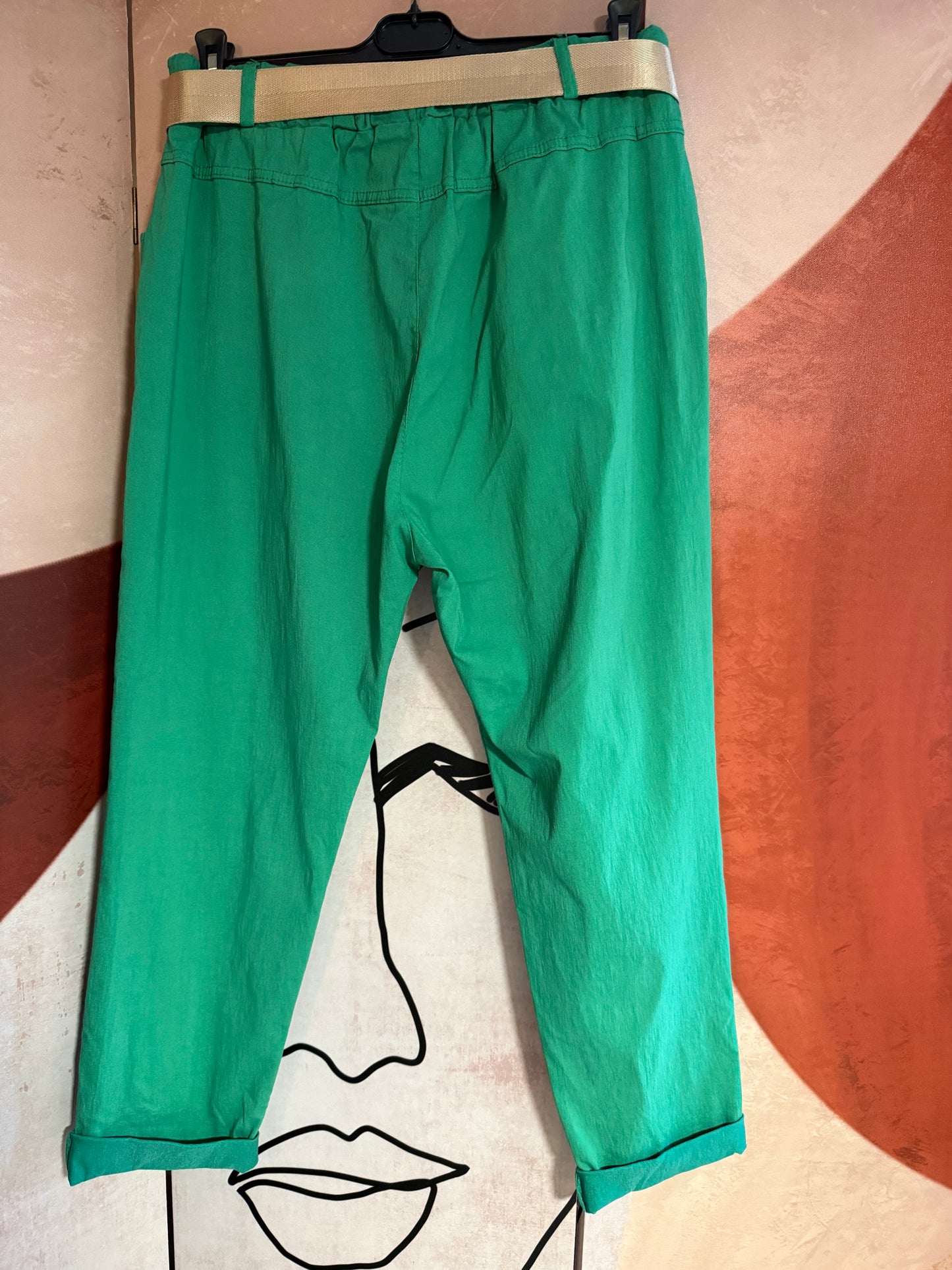 Pantalon grande taille vert