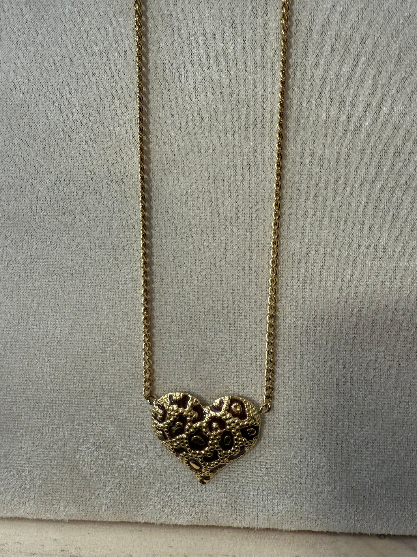 Collier coeur léopard