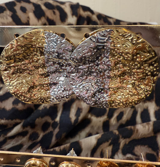 Boucles d'oreille rond bicolore